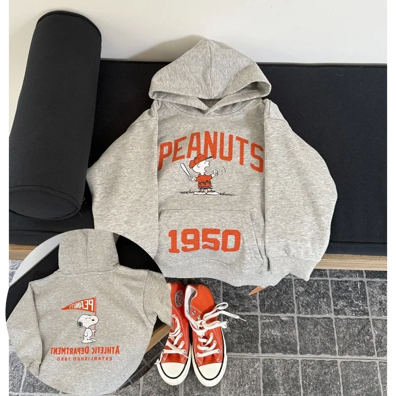 

Korean Version Autumn/winter Snoopy Hoodie 2025 New Item for Couples Casual Gray Hooded Top Street Harajuku Y2k Casual Loose Fit
