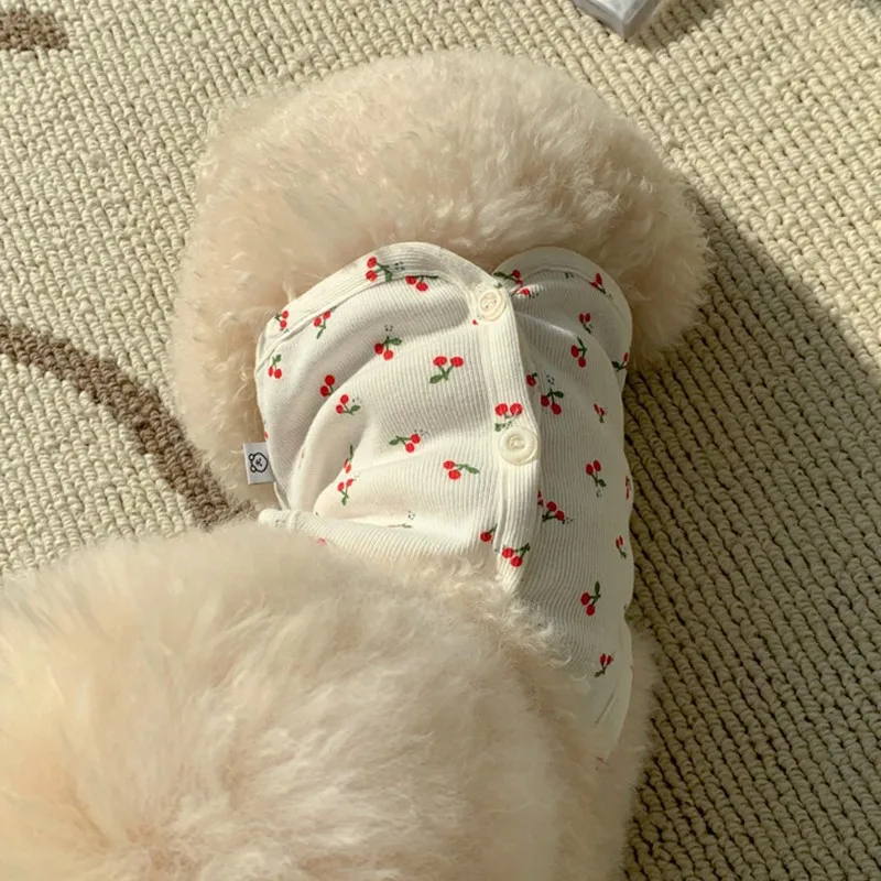 Cherry Vest Pet Dog Clothes Cute Condole Clothing Dogs Camisole Super Small Soft Chihuahua Print Thin Summer White Boy Mascotas