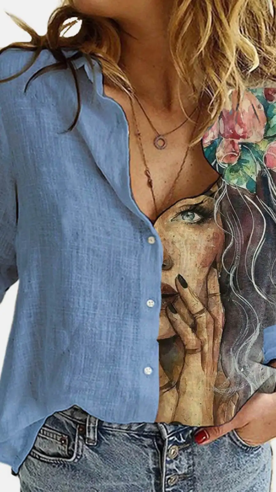 Faionable Printed Long Sve Women's irt Autumn Winter New Sle Ele Chic Trendy Clothing Ladies Premium Blouse