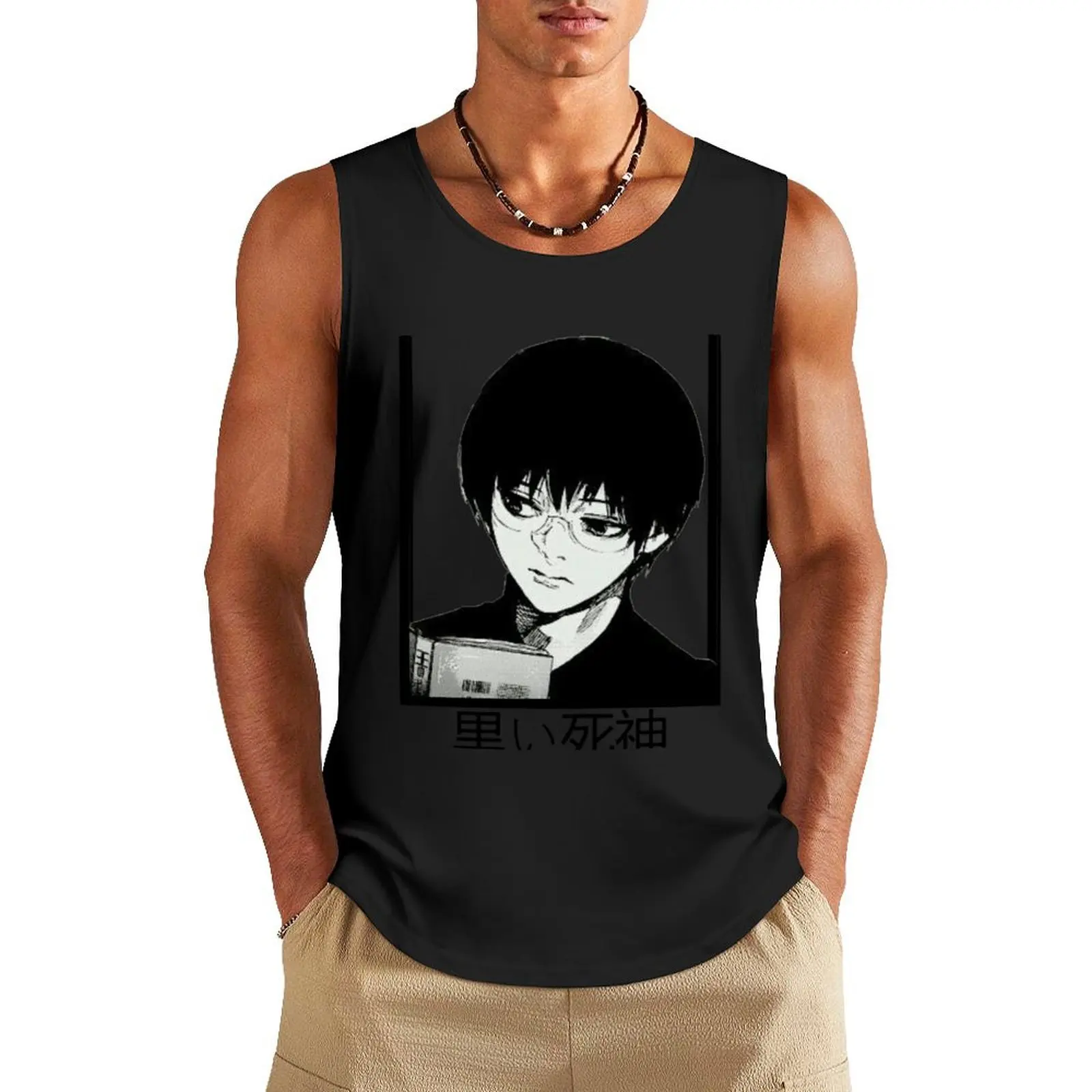 KANEKI Hoodie Tank Top Japanese t-shirt bodybuilding men summer gym accessories men