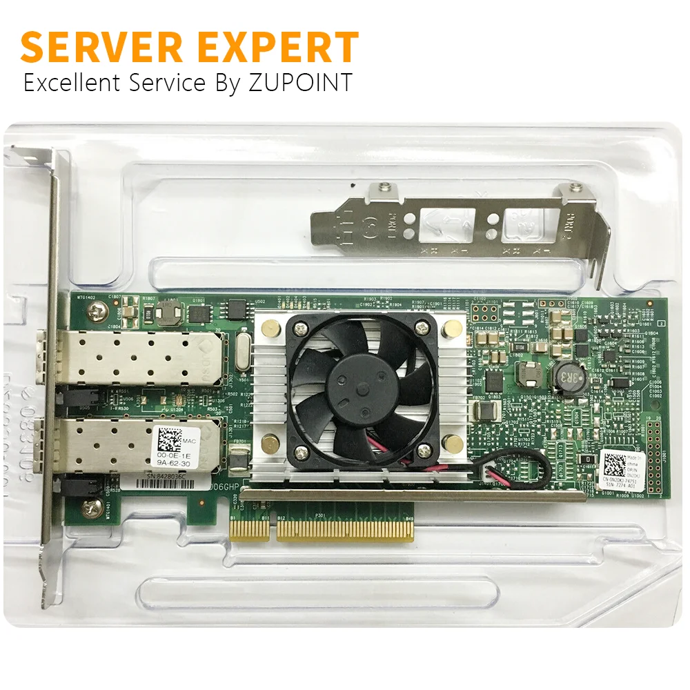 Adaptador Ethernet ZUPOINT, BCM57810S, 10Gbps, Porta dupla, SFP, Placa de rede PCI-E