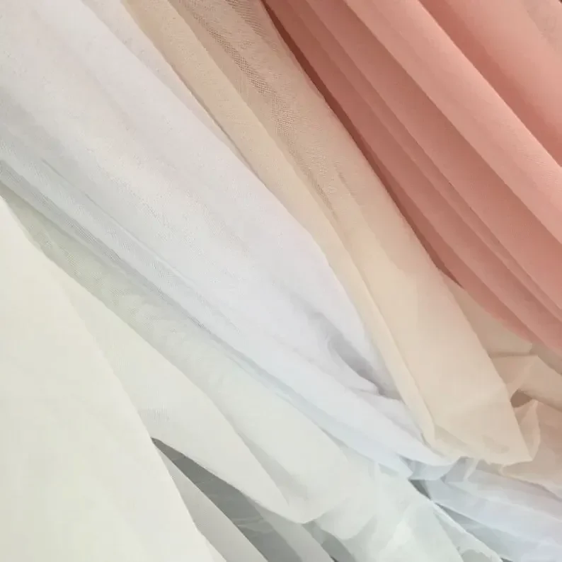 8 colors Nude stretch tulle fabric spandex elastane   mesh tulle for Bridal Latin Dance costume Gymnastic 1 meter