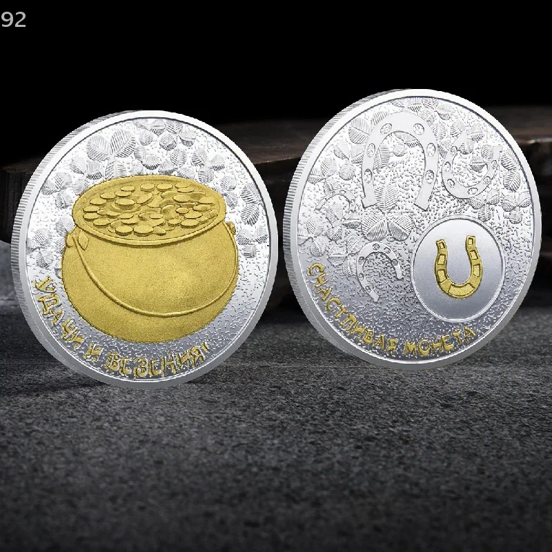 Beautiful Patron Saint Patrick Day Russia Lucky Gold Silver Commemorative Coin Collect Good Happiness Fortune Blessing Medal