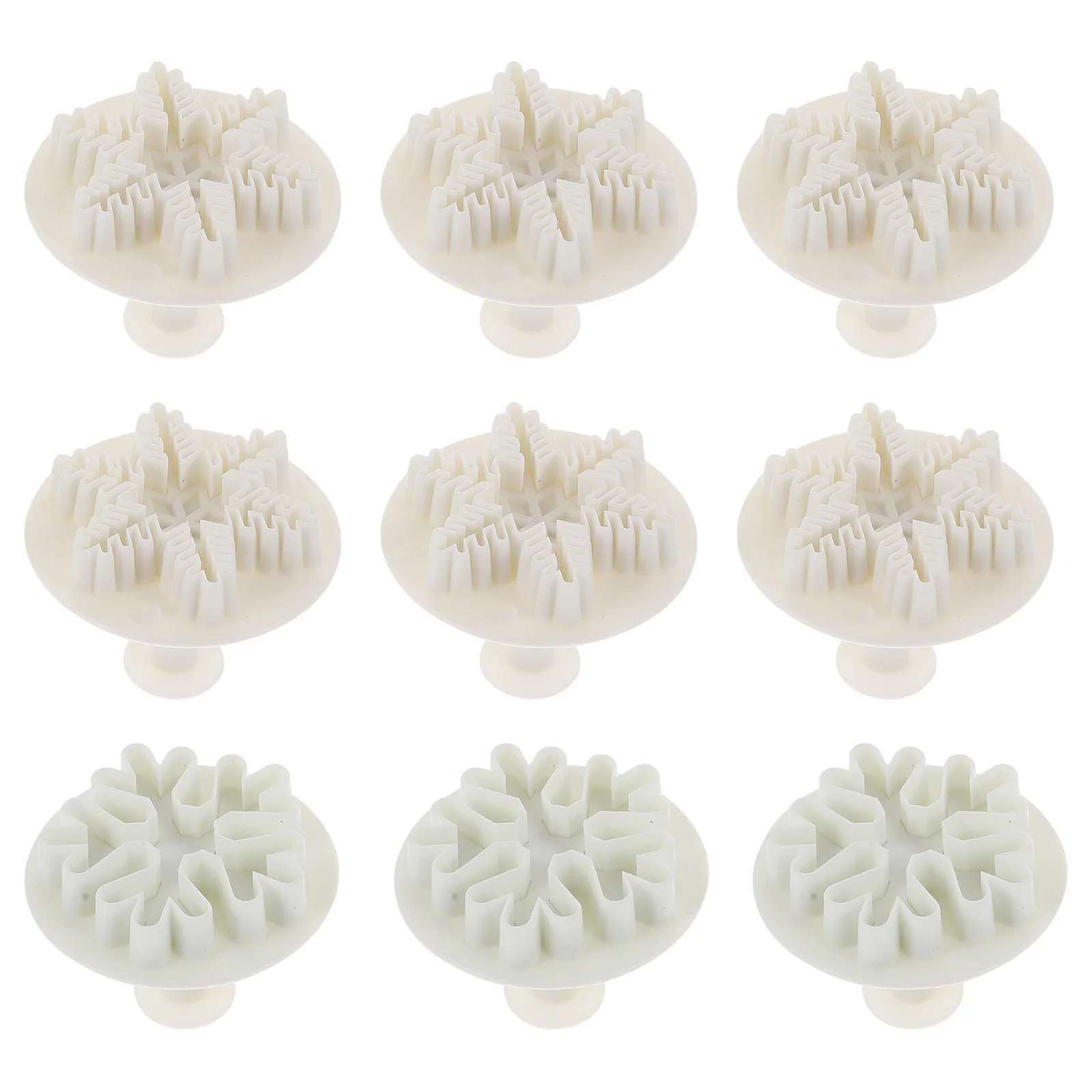 

9Pcs Festive Snowflake Baking Molds Exquisite Design for Cookie Dough Craft Clay Marzipan DIY Baking Set Perfect Gift