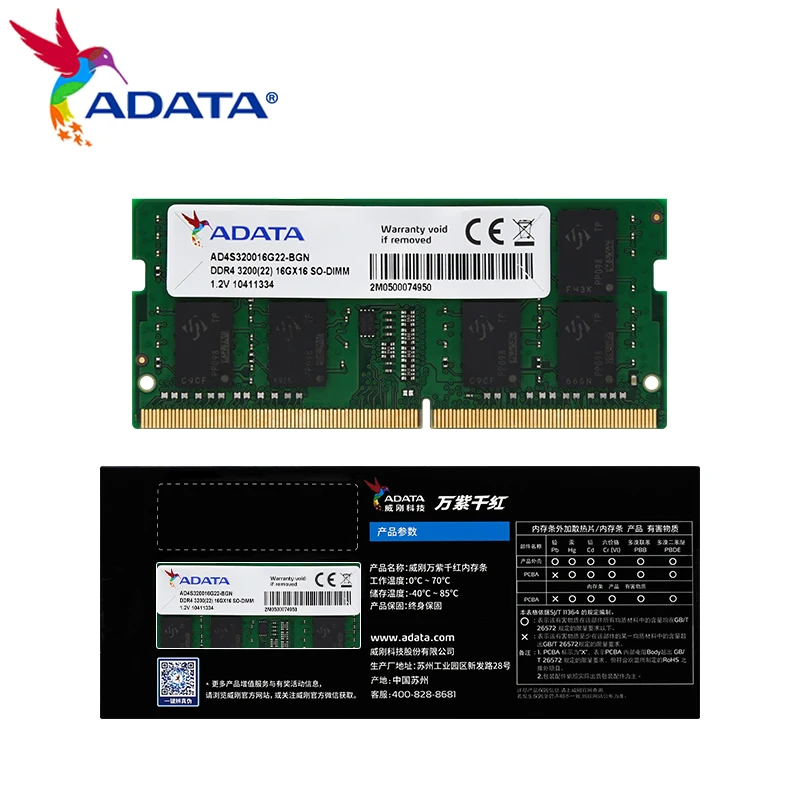 Imagem -02 - Memória para Laptop Computador 2666mhz 3200mhz 8gb 16gb 32gb 100 Original Adata-ddr4