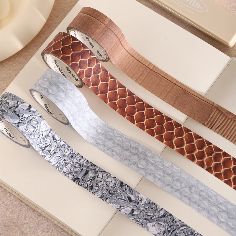 

JIANQI 20mm*2m Solid color theme texture retro border Washi Tape DIY Scrapbook Aesthetic Masking Tape