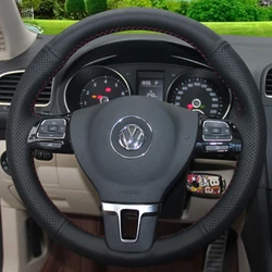 Car Steering Wheel Cover Artificial Leather For Volkswagen VW Golf Tiguan Passat B7 Passat CC Touran Car Accessories Interior