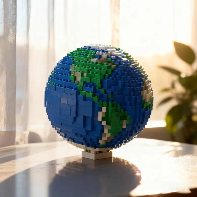 

3235 деталей MOC: Модель Земли, конструктор, архитектурный набор для сборки, DIY, развивающая игрушка, рождественский подарок, кирпичики для детей, подарок на день рождения