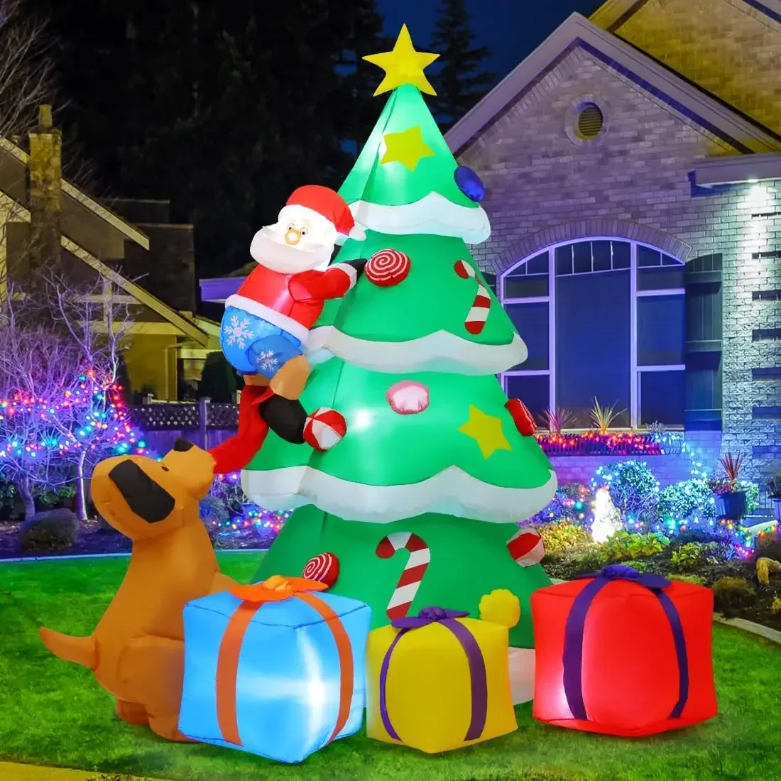 Giant Inflatable Christmas Tree Glowing Merry Christmas Outdoor Decoration LED Light Up Party New Year Christmas Decoration