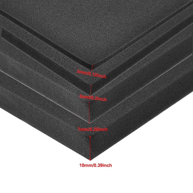 4pcs Black EVA Foam Sheets Spone Foam 7mm Thick 10x10 Inch Craft EVA Sheets DIY Handmade Model Making Material