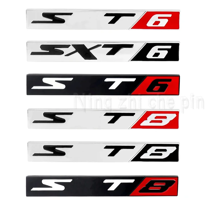 3D Metal Sxt8 Sxt6 Badge Emblem Stickers For Dodge Charger Ram Caliber Journey Sxt8 Sxt6 Srt6 Srt8 Car Styling Accessories view 3