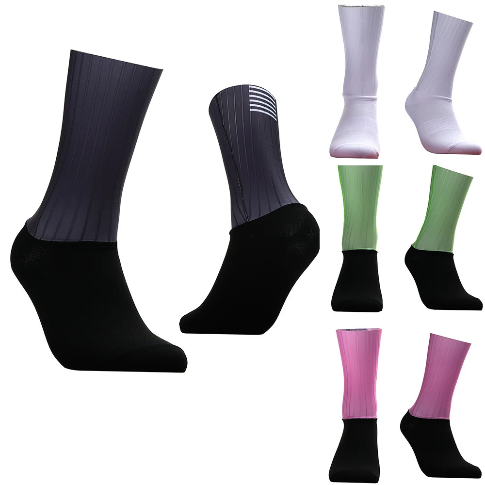 

Silicone Summer New Breathable Cool Non-slip Cycling Pro Competition Socks Aero Sports Bike Running Socks Calcetines Ciclismo
