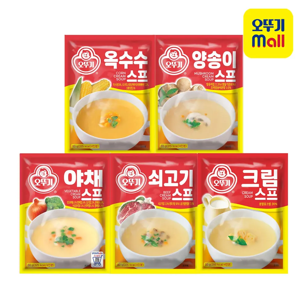 [4+4] OTOKI Cream Soup 80g X 4ea + Mushroom Cream Soup 80g X 4ea (Beef/Corn/Vegetable)
