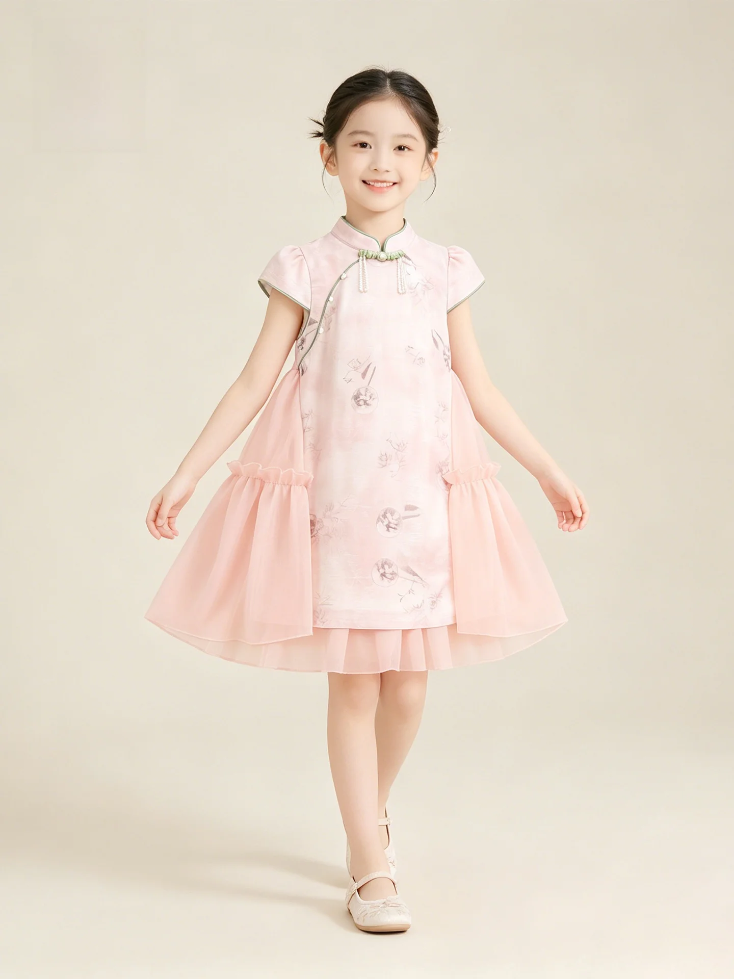 nuovo-vestito-estivo-per-bambina-in-stile-cinese-retro-vita-alta-maniche-a-palloncino-morbido-cotone-poliestere-gonna-a-linea-a-per-bambini