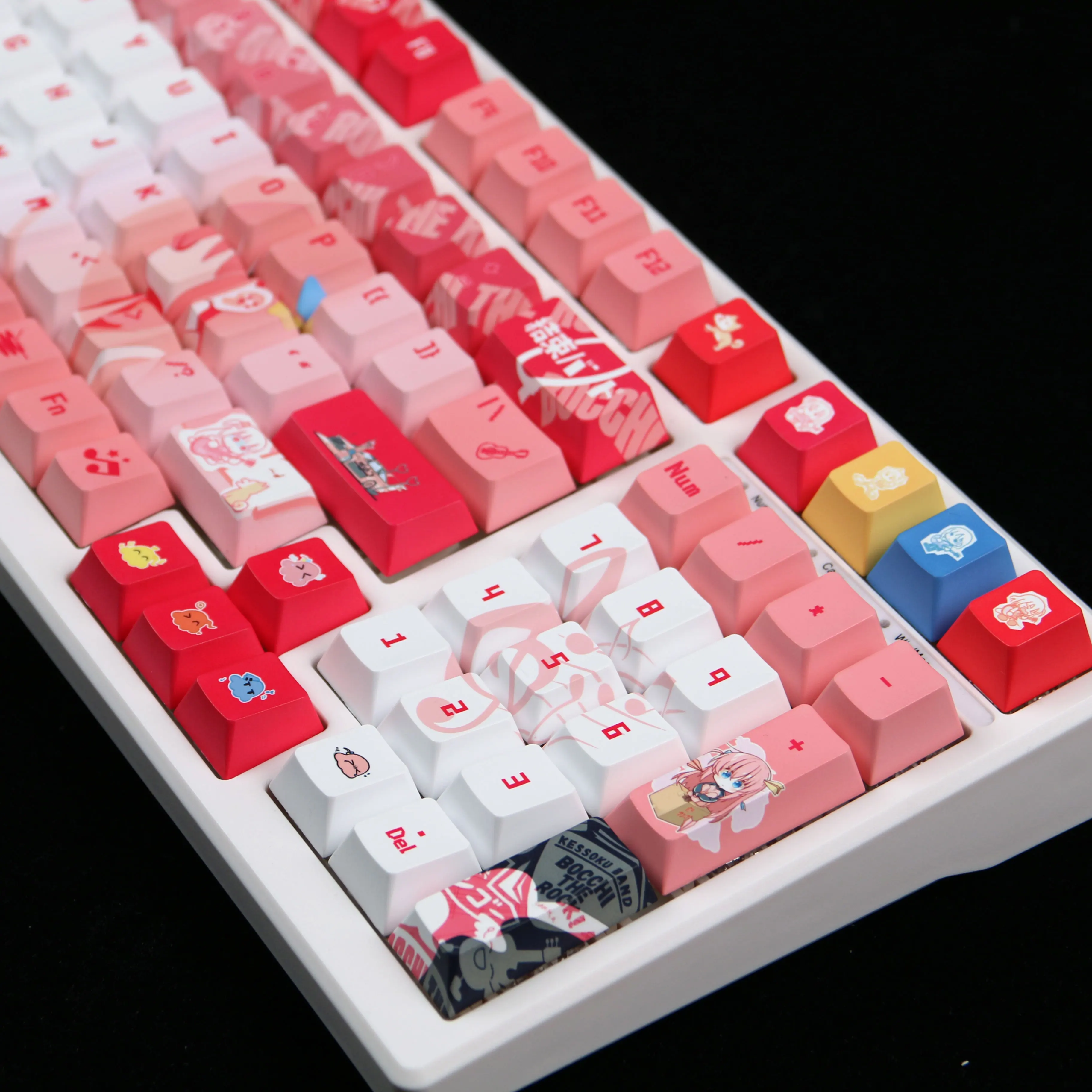 

120 Keys Gotoh Hitori Custom Keycaps Chreey PBT Anime Game Side-print Transparent cute Dye-Sub Mechanical Keyboard anime keycaps
