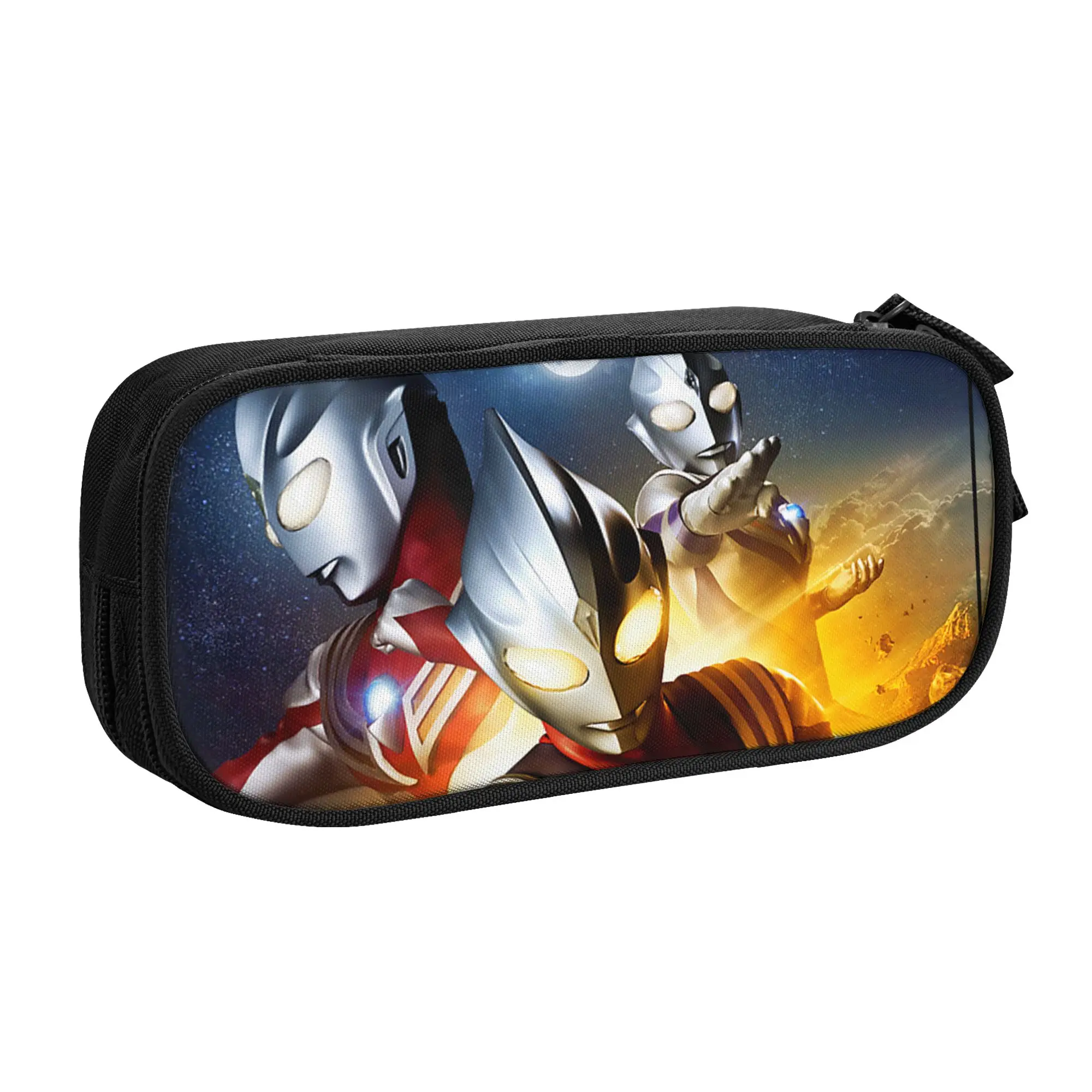 Large Capacity Bags for Child Cartoon Ultraman TIGA Poster Visual Design A  School Pencil Bag for Boys Gilrs Kids
