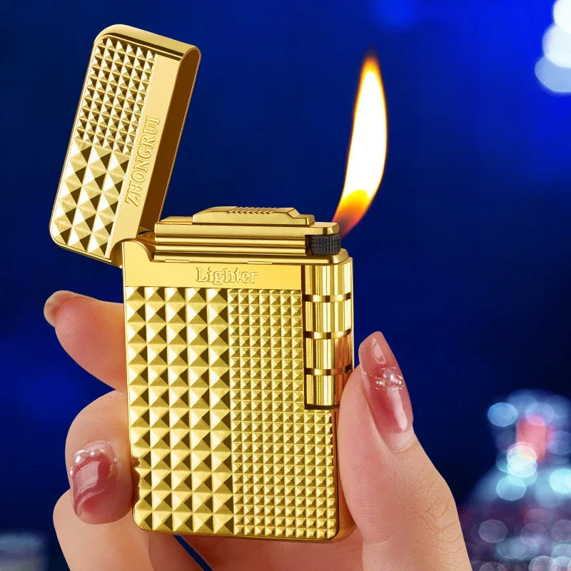 

Refillable Butane Torch Lighter Cigarette Lighters Smoking Accessories Grinding Wheel Flint Soft Flame Lighter Men's Gadgets