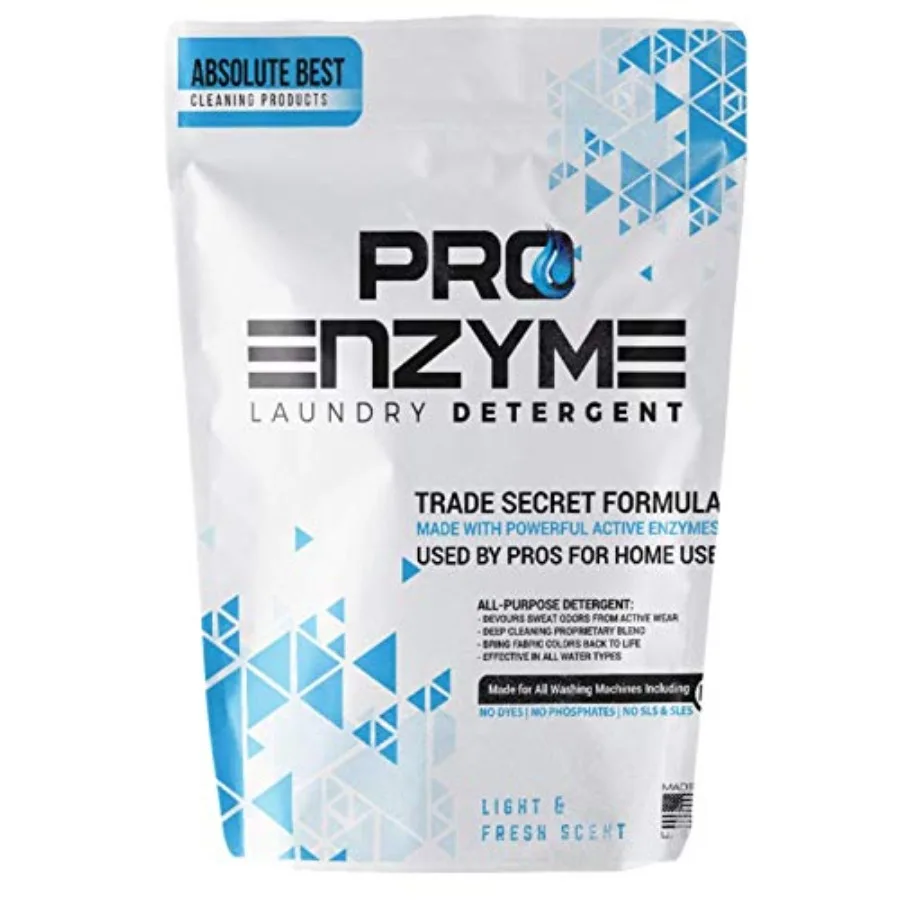 Pro-Enzyme Laundry Detergent Powder, Non-Irritating Profional gth Natural Active Enzymes - Powerful Sweat, Odor Stain Remover f