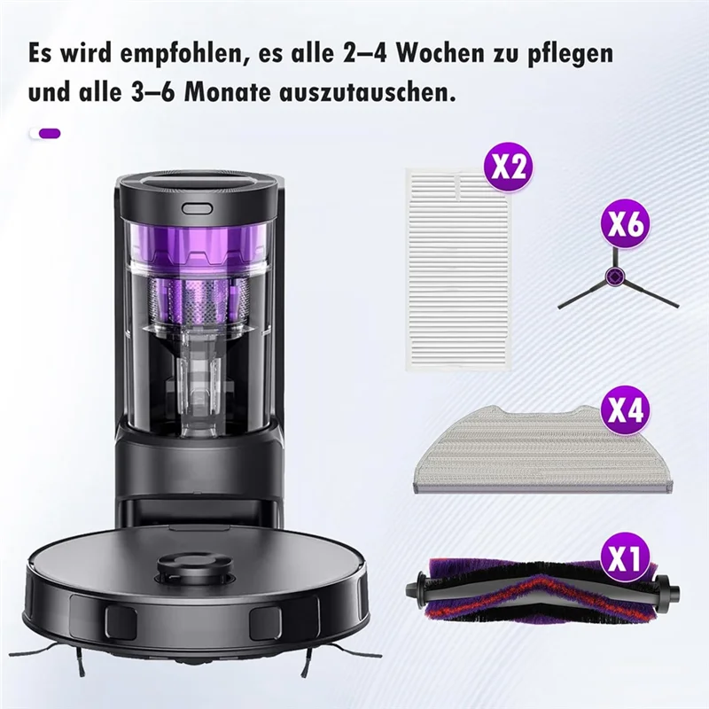 

AA21-For Eureka E10s Robot Vacuum Cleaner Main Side Brush Hepa Filter Mop Cloth Replacement Parts Accessories