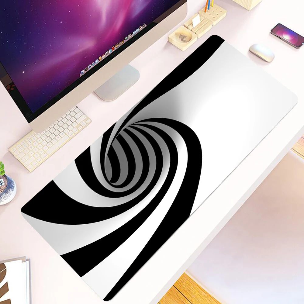 

Black & White Art Mouse mats Rubber Desk Protector Pad on The Table Pads Computer Mat Xxl Mouse Pads Extended rug Office Carpet