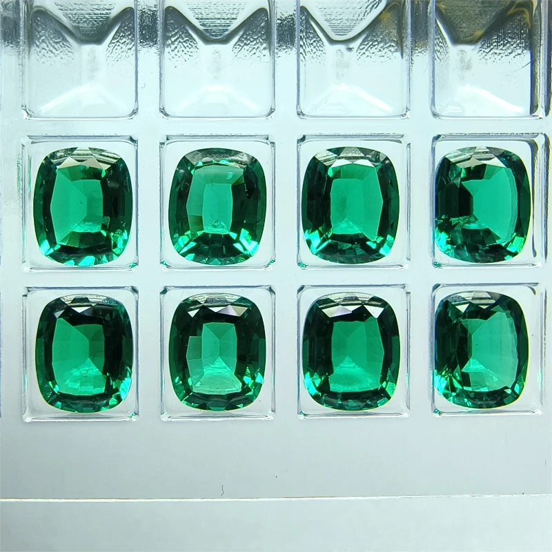 الجملة مختبر كولومبيا الزمرد مستطيل وسادة الشكل الأخضر اللون الأحجار الكريمة DIY بها بنفسك صنع المجوهرات تحديد شهادة AGL #5