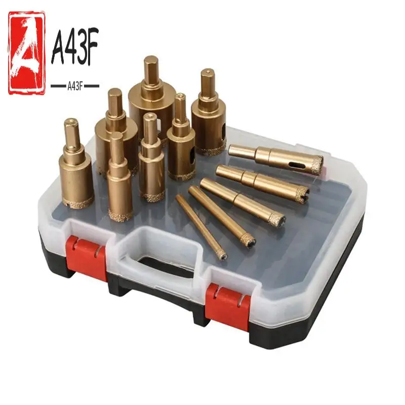 

A43F-Brazing Hole Opener Set Multi-Purpose Drilling Bit Hole Saw Set Hand Tools Are Suitable For Marble Tiles Glass, Etc