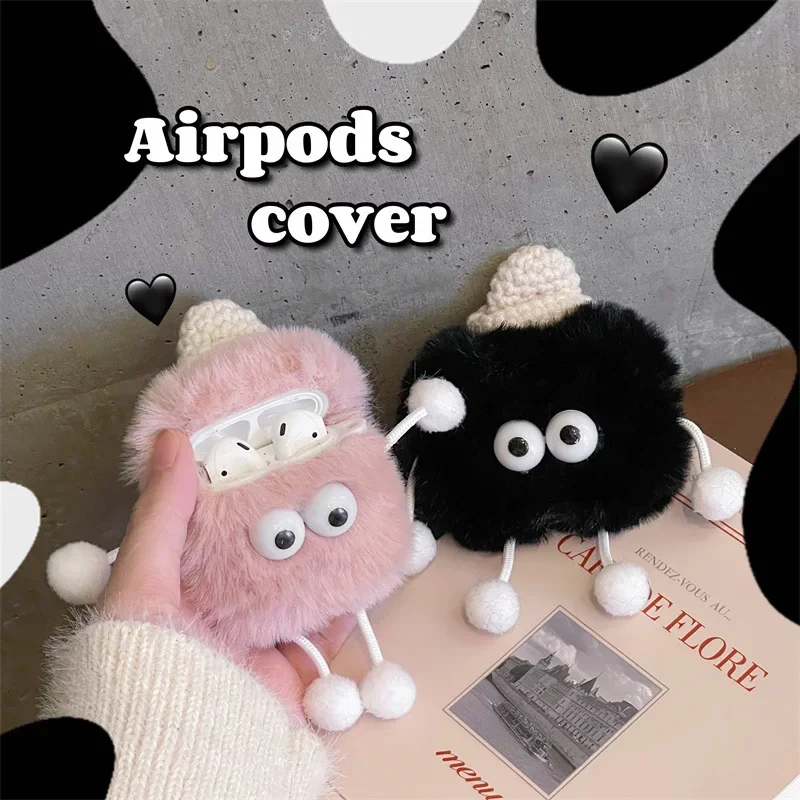 

Hat Plush Doll Case for AirPods 4 Airpod 1 2 3 Pro Pro2 Bluetooth Earbuds Charging Box Protective Earphone Case Cover