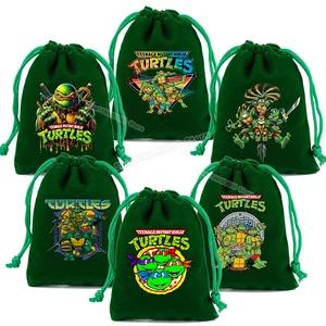 الأولاد والبنات حقائب الرباط شخصيات الرسوم المتحركة الرسم حقائب الأطفال في سن المراهقة متحولة النينجا السلاحف أكياس تخزين هدية الاطفال أفضل 8 حقيبة ظهر سلحفاة النينجا مبيعا - No8