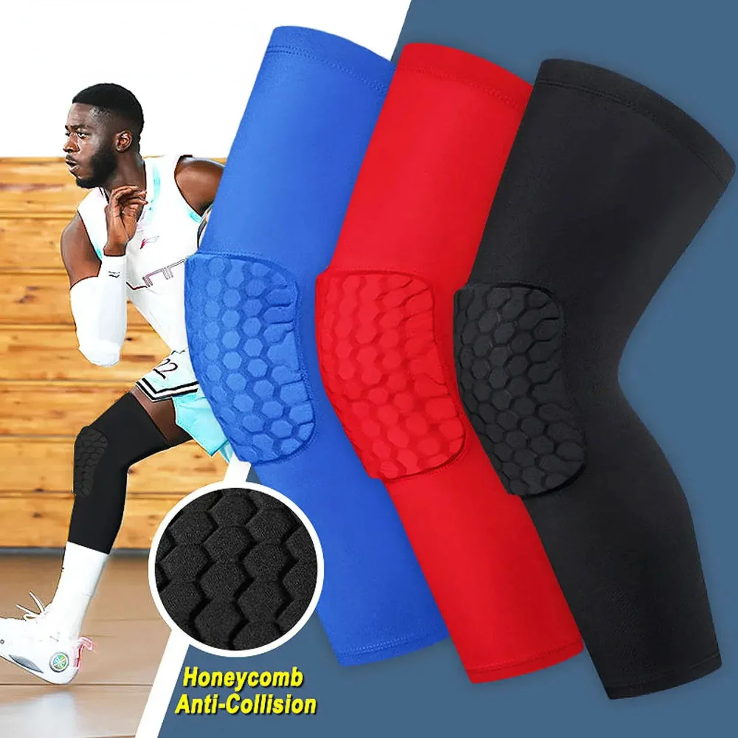 1 PCS Knee Pads Basketball Kneepads Compression Sports Honeycomb Pad Collision Avoidance  Volleyball Football Cycling Running