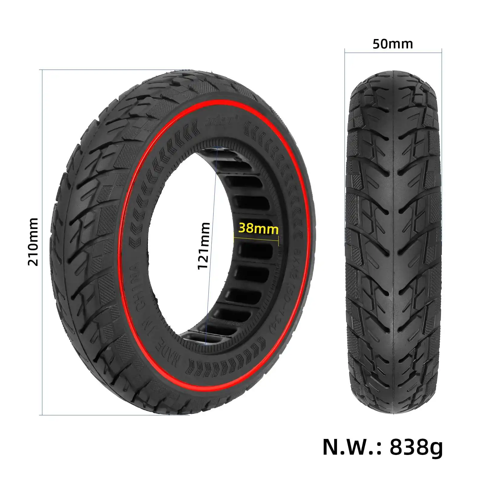 Ulip 8.5x2(50-134) Tubeless Tire For VSETT 9 9+ ZERO 9 Inokim Light 2 Electric Scooter 8.5 Inch Wear Resistant Solid Tires Parts