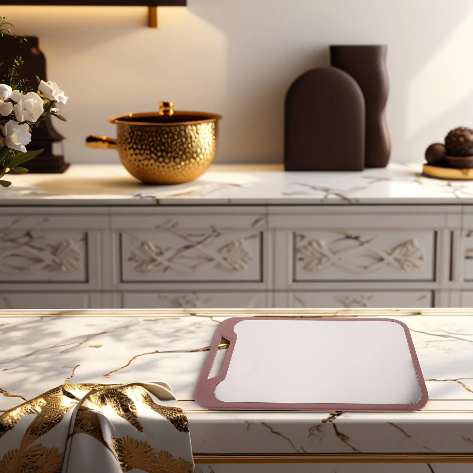 

1pcs Stainless Steel Cutting Board Dual-Sided Reversible For Meat Vegetable Dough Rolling Kitchen Utility Board