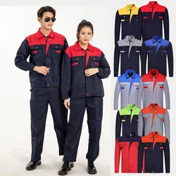 Customized Logo Summer Thin Long-sleeved Overalls Men's Color-blocking Labor Insurance Clothing Site Sanitation Clothing Diy