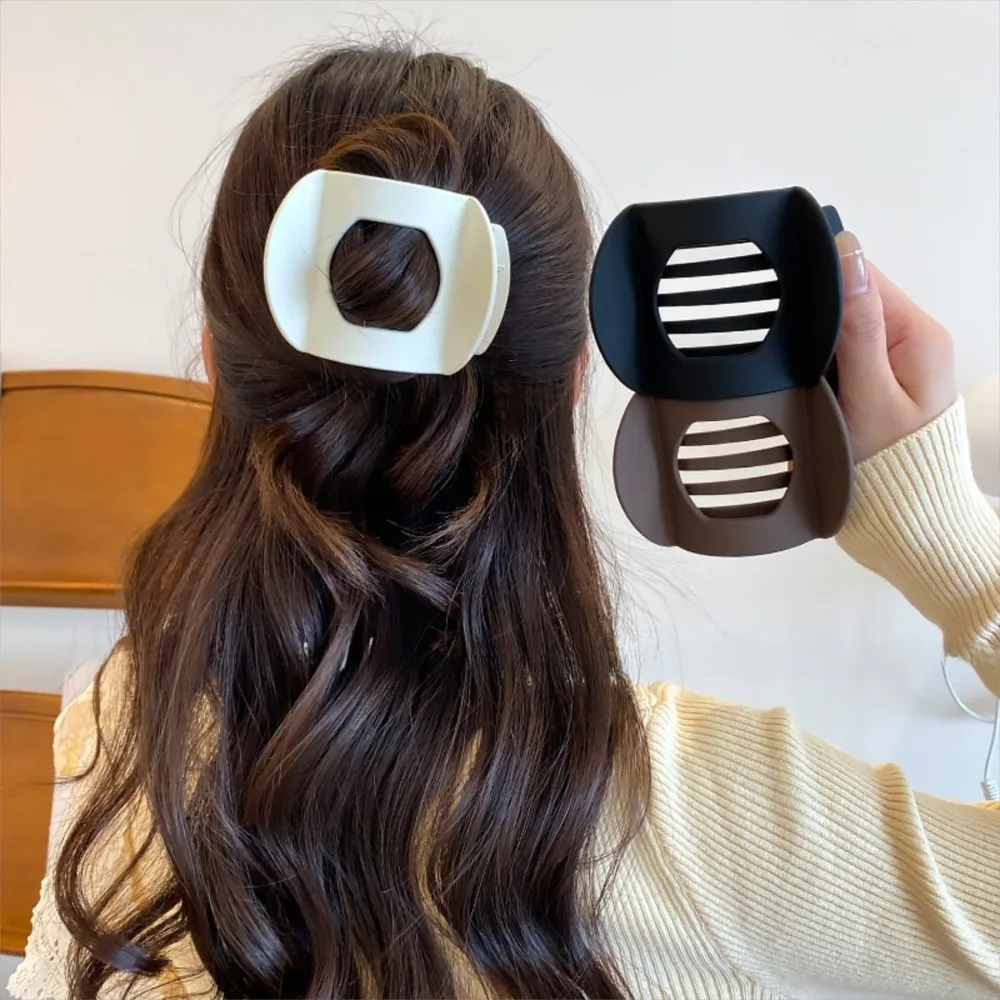 

New Matte Hair Claw Clip Arc Shaped Flat Hairpin Solid Color Non-slip Hair Barrettes For Women