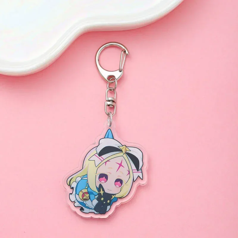 Anime Gushing over Magical Girls Acrylic Keychain Accessaries Cartoon Funny Bag Pendant Charm Car Cute Keyring Friends Gifts