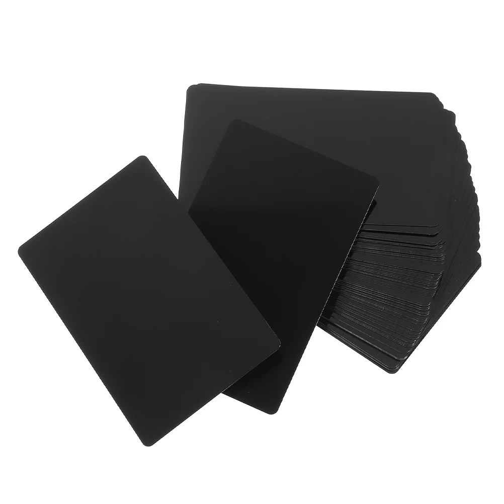 Tarjetas de visita de Metal, hojas de aluminio en blanco, placas de identificación grabadas, tarjeta de visita de Metal portátil práctica, 100 Uds.