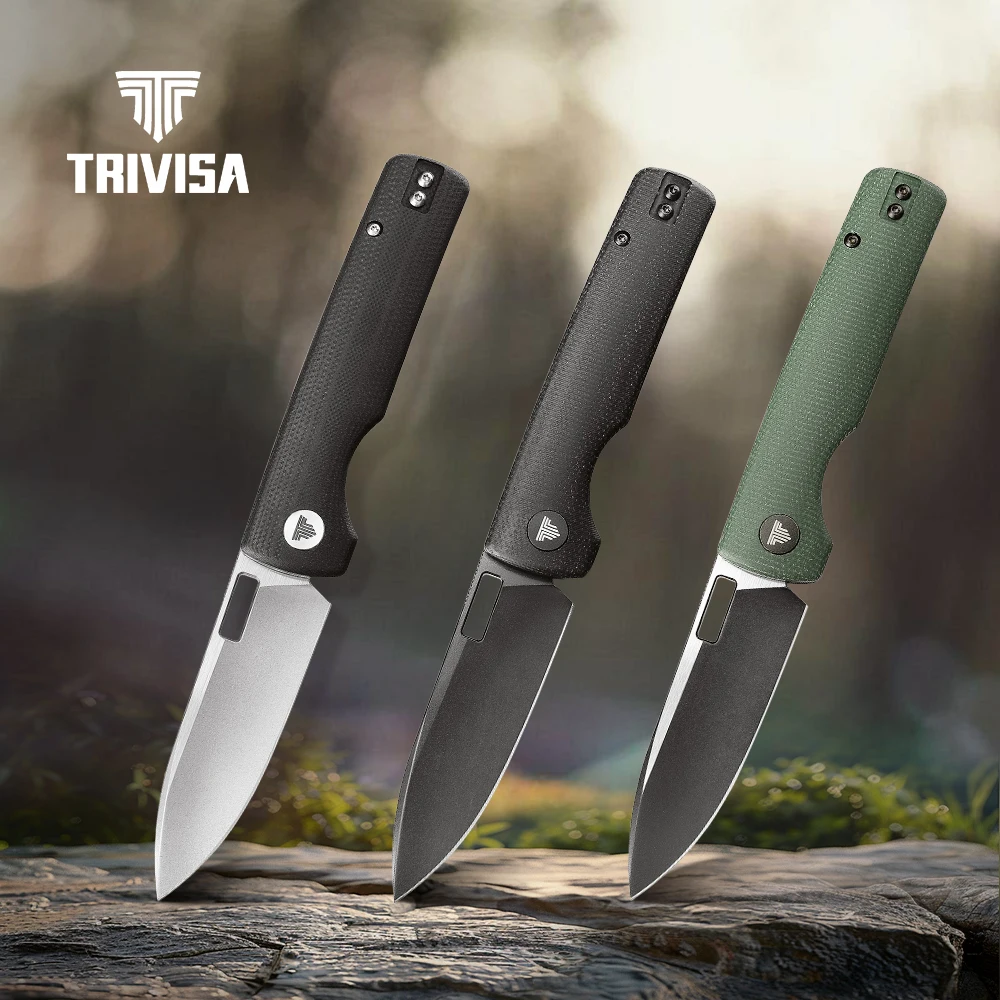 

TRIVISA EDC 14C28N Blade Micarta G10 Handle Pocket Folding with Clip Outdoor Hunting Tactital Camping Mini Multi-tool for Men