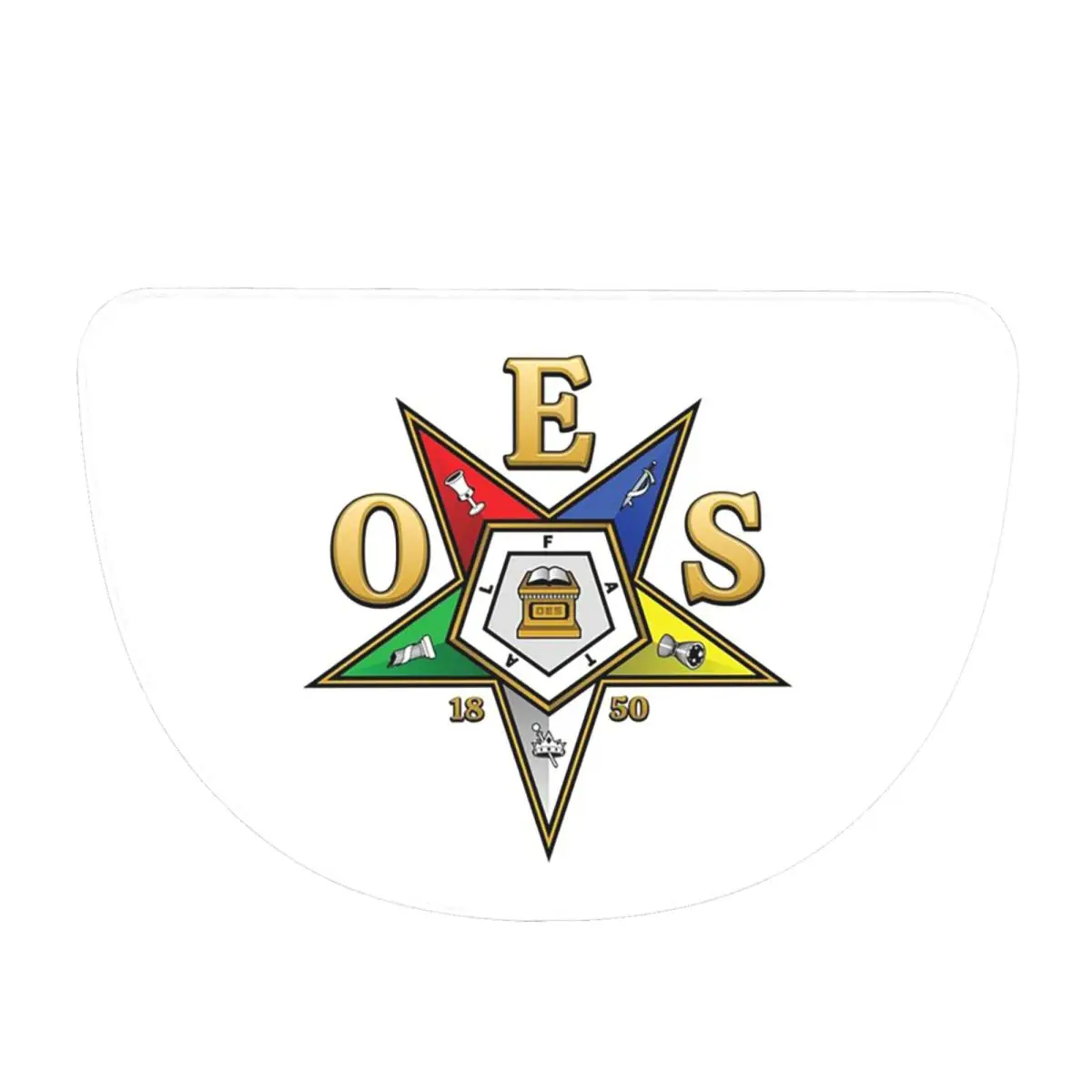 Order Of The Eastern Star Logo OES Soft Flannel Half Round Doormat Non Slip Bathroom Mat Absorbent Floor Carpet for Laundry Room