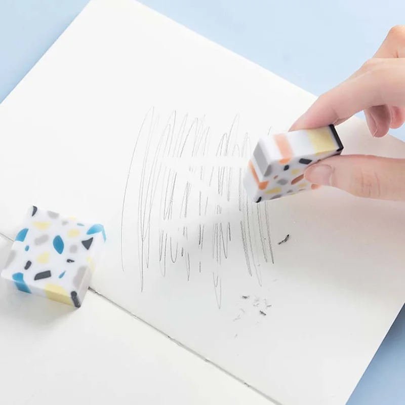 Fresh Rain Flower Stone Pattern Eraser Creative Color Mixing No Debris No Marks Student Drawing Test Eraser