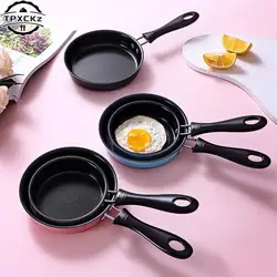 Mini Frying Pan Stainless Steel Prevent Stick Induction Pot Round Breakfast Small Fry Egg Pan With Long Handle Kitchen Gadgets