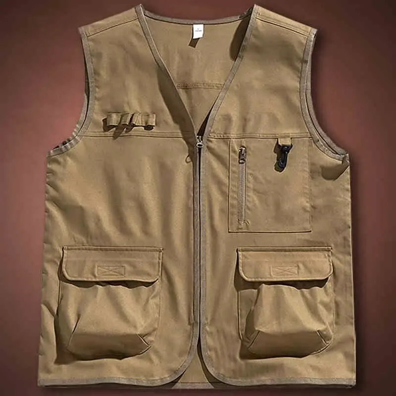 Fashionable And Versatile Retro Pure Cotton Washed Vest Men's Casual Outdoor Tooling Vest