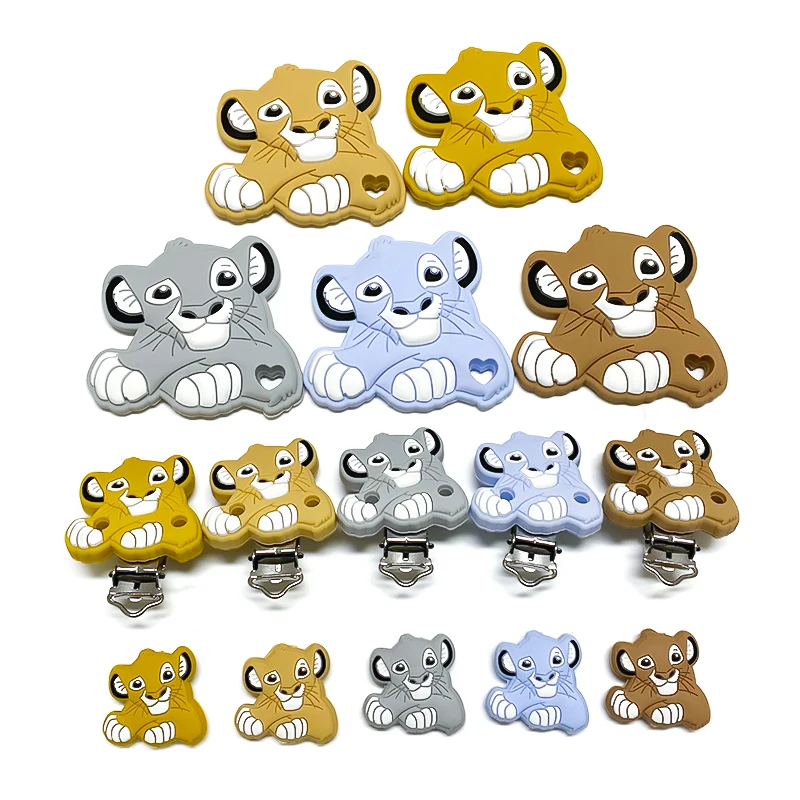 1/3/10pcs New Silicone Simba Beads Teether Food-Grade Chewing Teeth Bead DIY Nipple Chain Jewelry Accessories