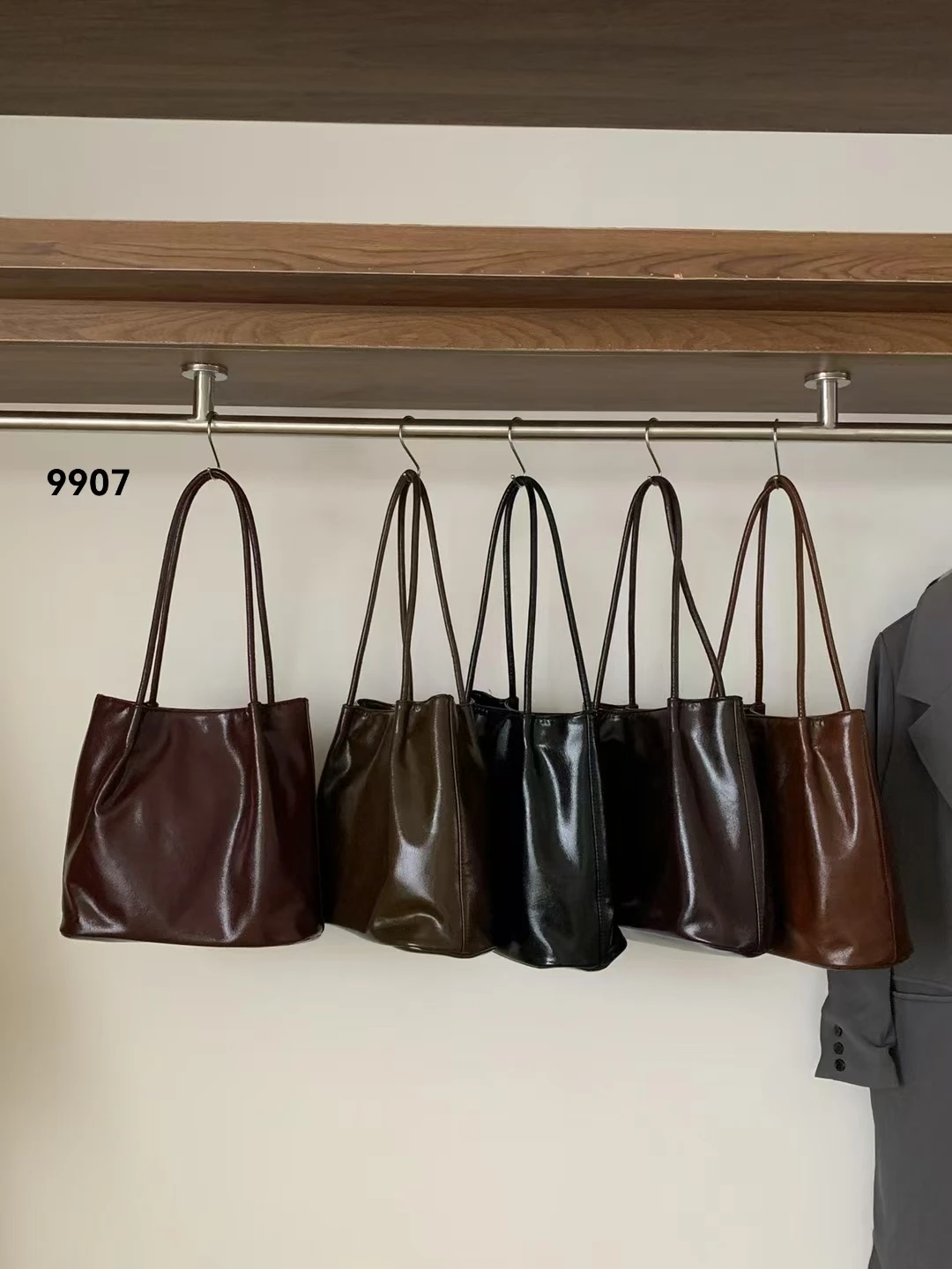 

Retro Wine Red Large Capaci Oil Wax Leather Tote Bag Commuter Faion Autumn Winter Handbag oulder Bag Casual Tote