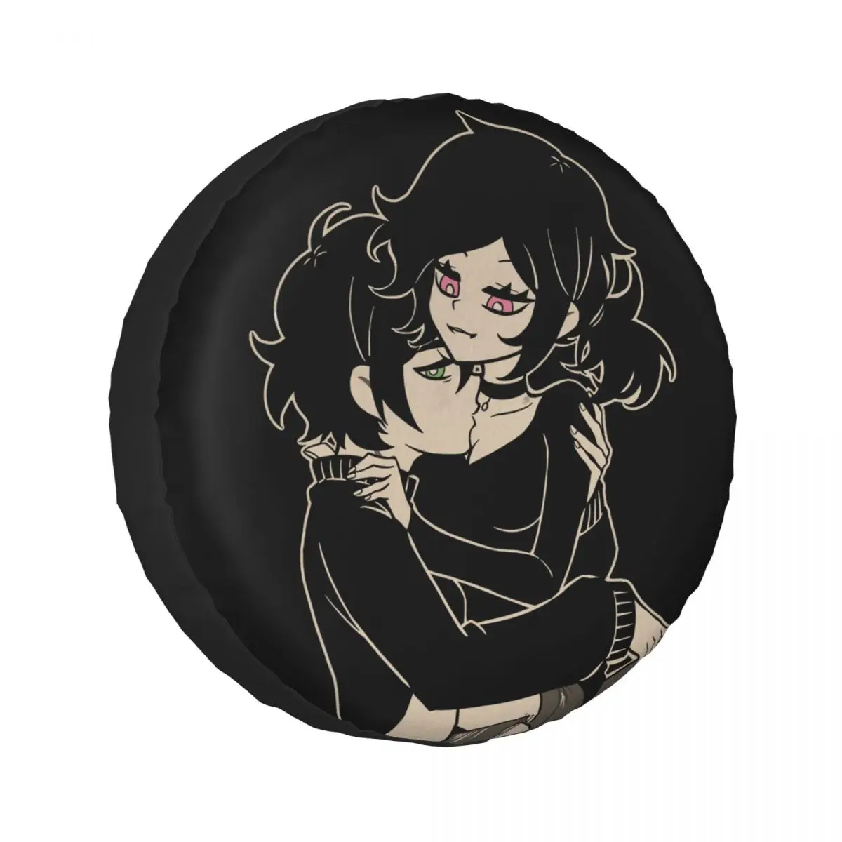 

Custom Ashley And Andrew The Coffin Of Andy And Leyley Spare Tire Cover for Jeep SUV RV 4WD Pajero 4x4 Wheel Protector Covers