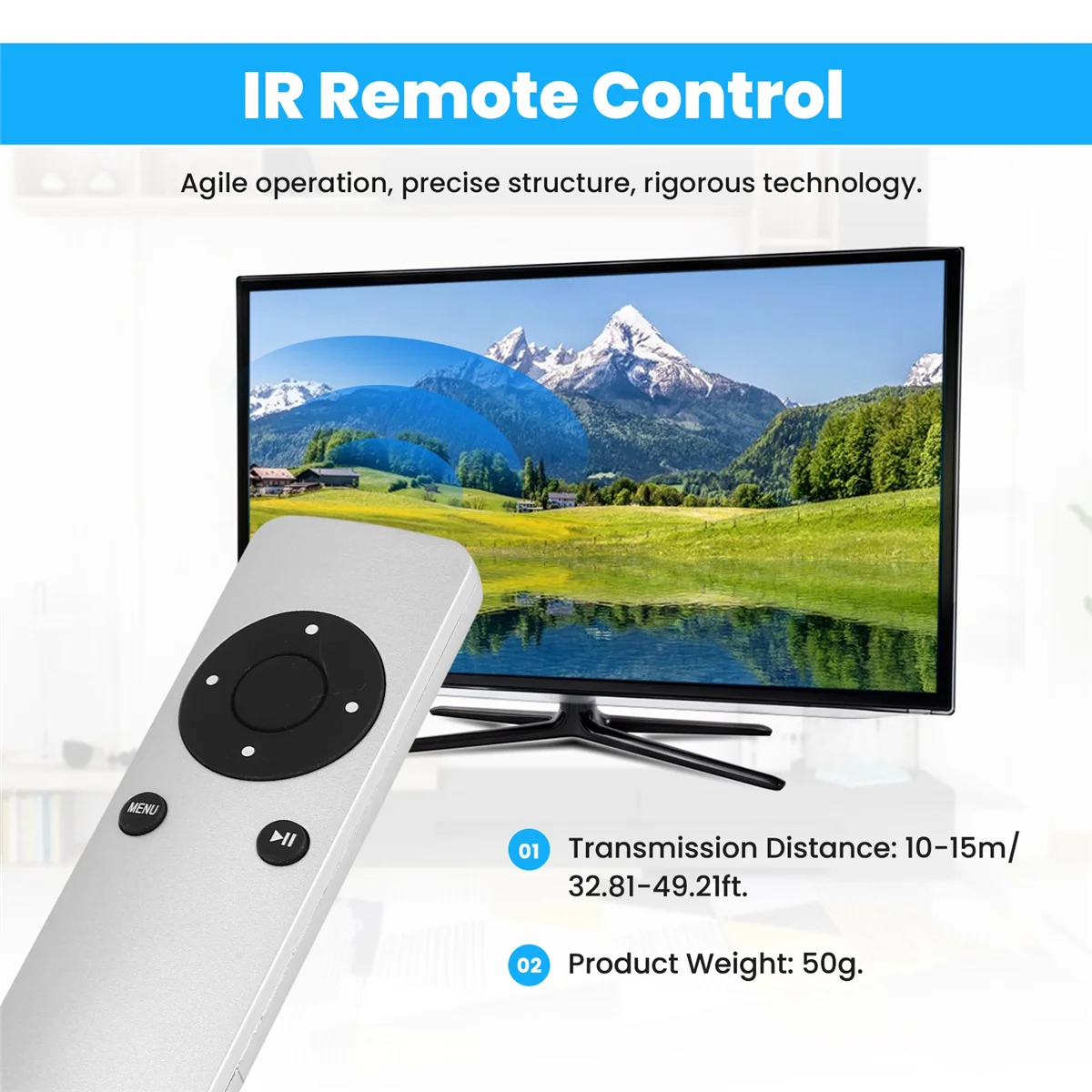AA84 Control remoto IR Universal Compatible con Apple TV1 TV2 TV3 generación TV remoto para A1294 A1469 A1427 A1378 Smart Home