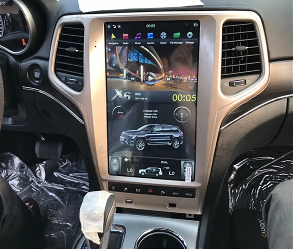 13,6-дюймовый Android 12 Tesla Style для Jeep Grand Cherokee 2010 2011 2012-2020 GPS-навигация с DSP Carplay Автомобильный мультимедийный плеер