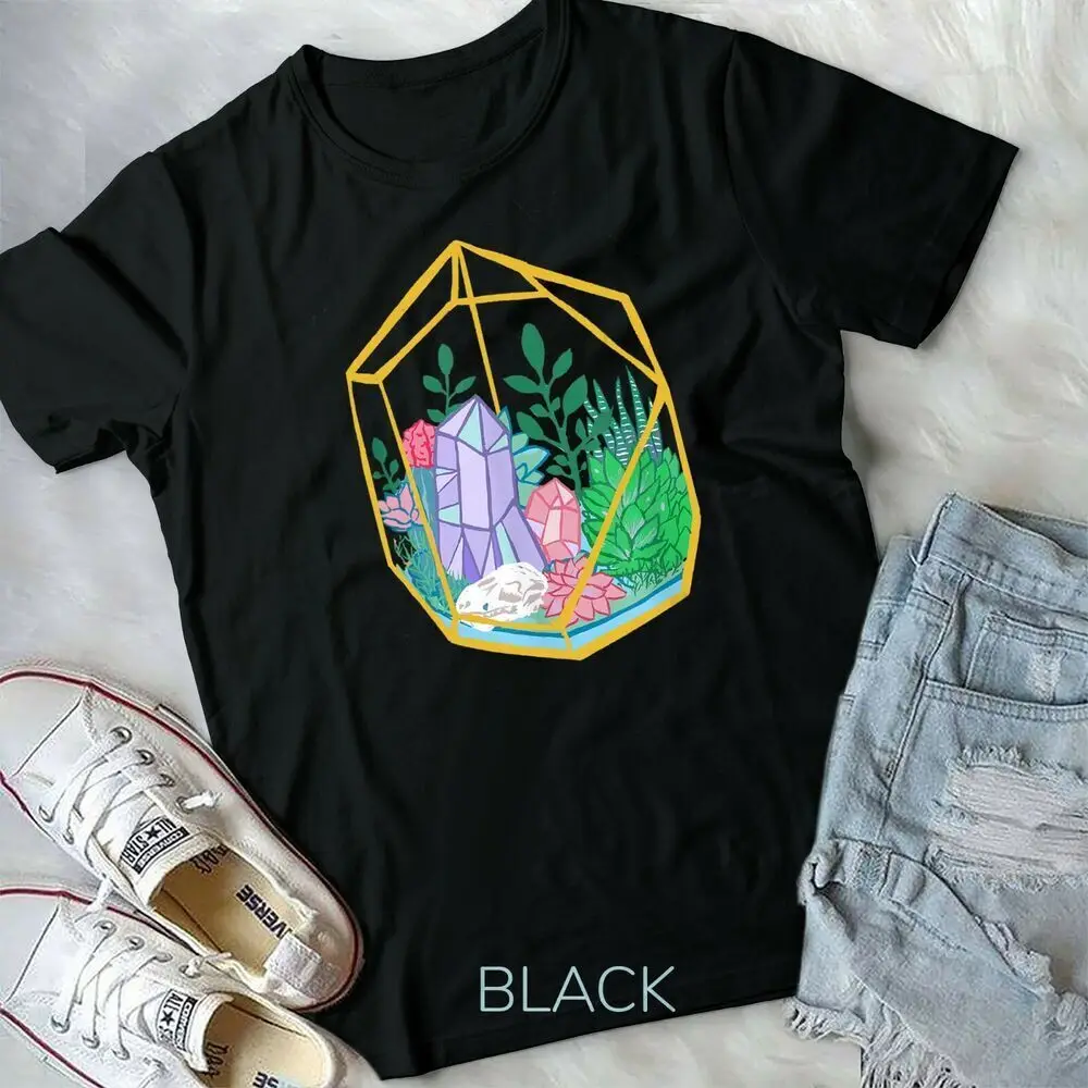 Pastel Goth Terrarium Crystals Succulents Garden Witch Unisex Form T-shirt High Quality 100%Cotton Short Sleeve