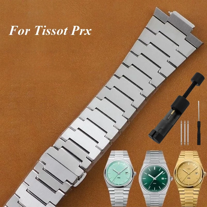 

Браслет из твердой нержавеющей стали, 12 мм, ремешок для часов Tissot PRX T137410A/T137407A, мужской ремешок, регулируемая цепочка с быстрым снятием, комплектующие.