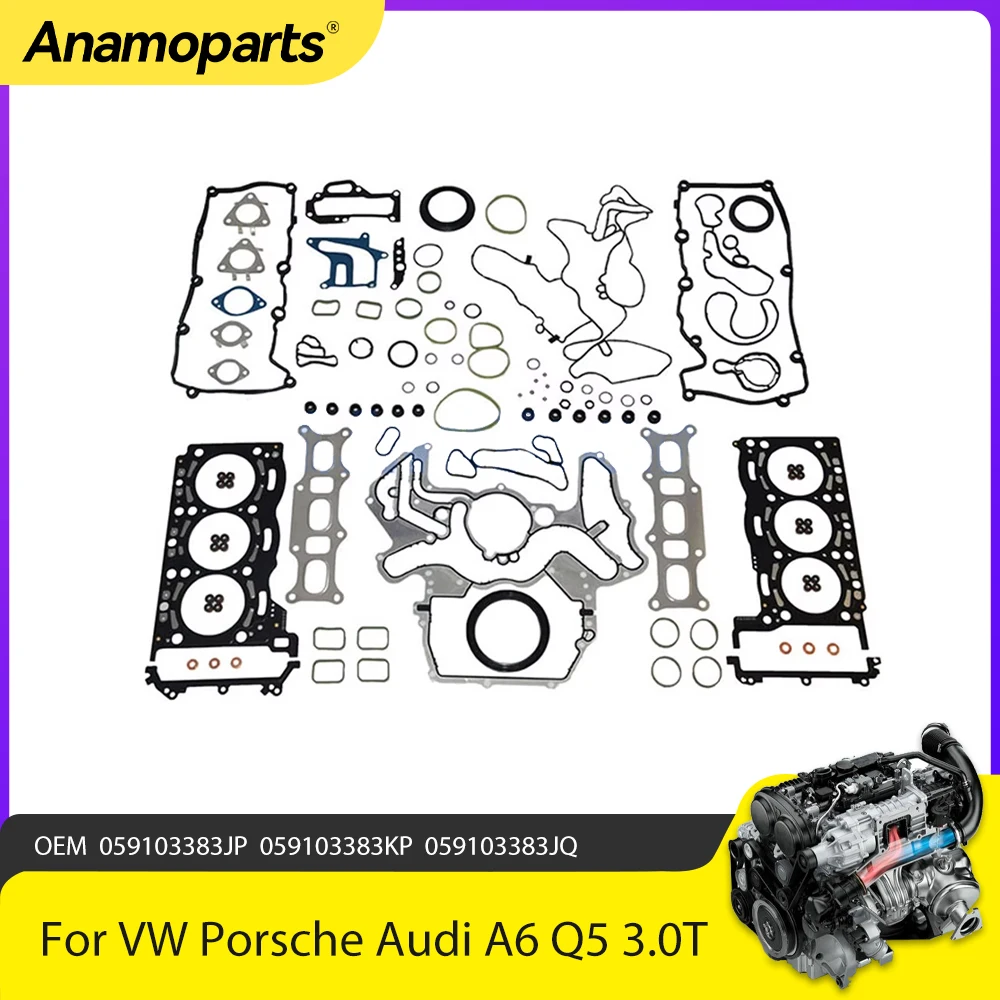 Części silnika Pełny zestaw uszczelek Pasuje do 3.0 T Diesel CKV CJG Do 11-18 VW Touareg Porsche Audi A6 Q5 Q7 3.0T TDI 036109675 A 06L 109675 C