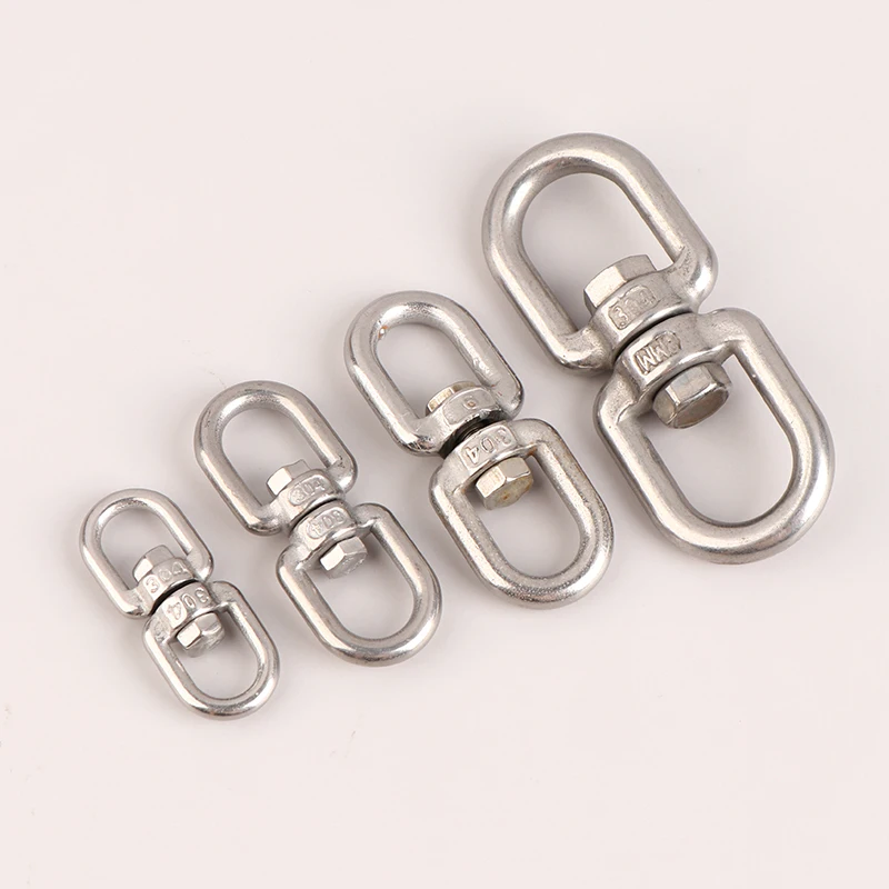 1Pc M4 M5 M6 M8 Rotating Universal Ring 8 Shape Unloading Shackle Wire Rope Lock Chain Connecting Buckle 304 Stainless Steel