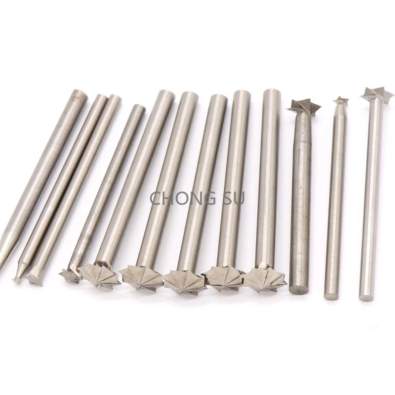 1-10 Stück HSS Multi-Blatt Fräsen Schneidmesser Schaft für Dremel Präzisionswerkzeuge Holzschnitzerei 2,35/3/4/5/6/8/10/12 mm 2,35/3/4/6 mm